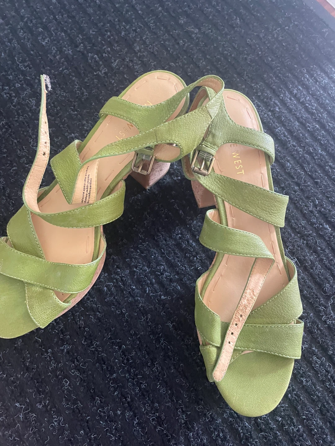 Nine West Women's Green Cork Wedge Sandals - photo 3