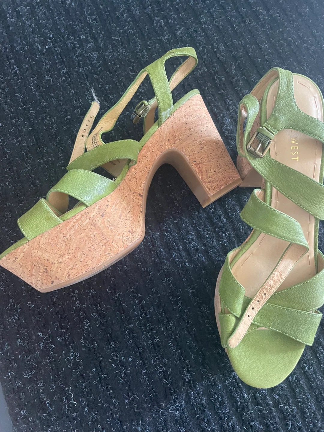 Nine West Women's Green Cork Wedge Sandals - photo 4