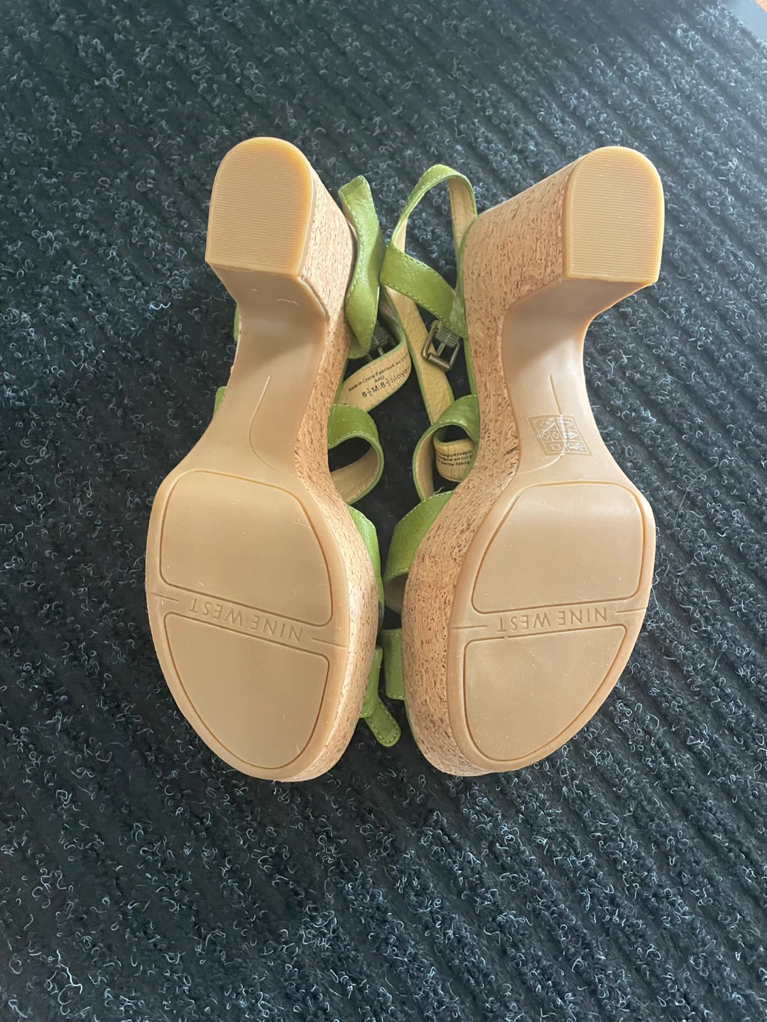 Nine West Women's Green Cork Wedge Sandals - photo 2