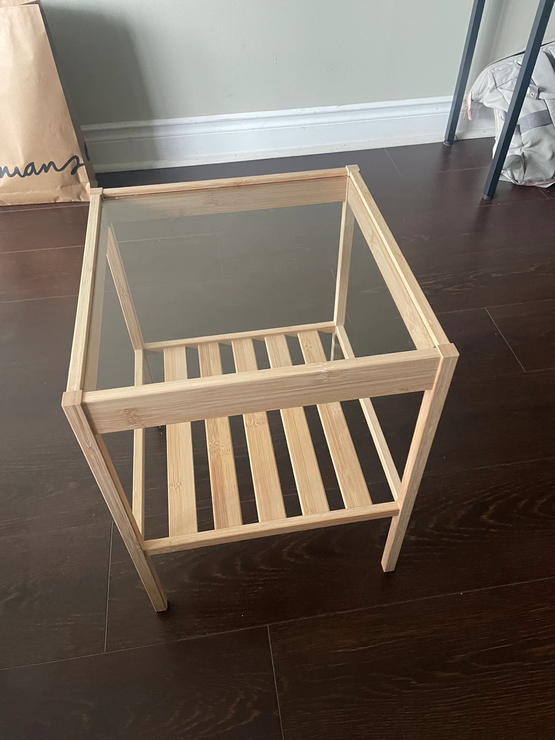 Bamboo and Glass Side Table - photo 2