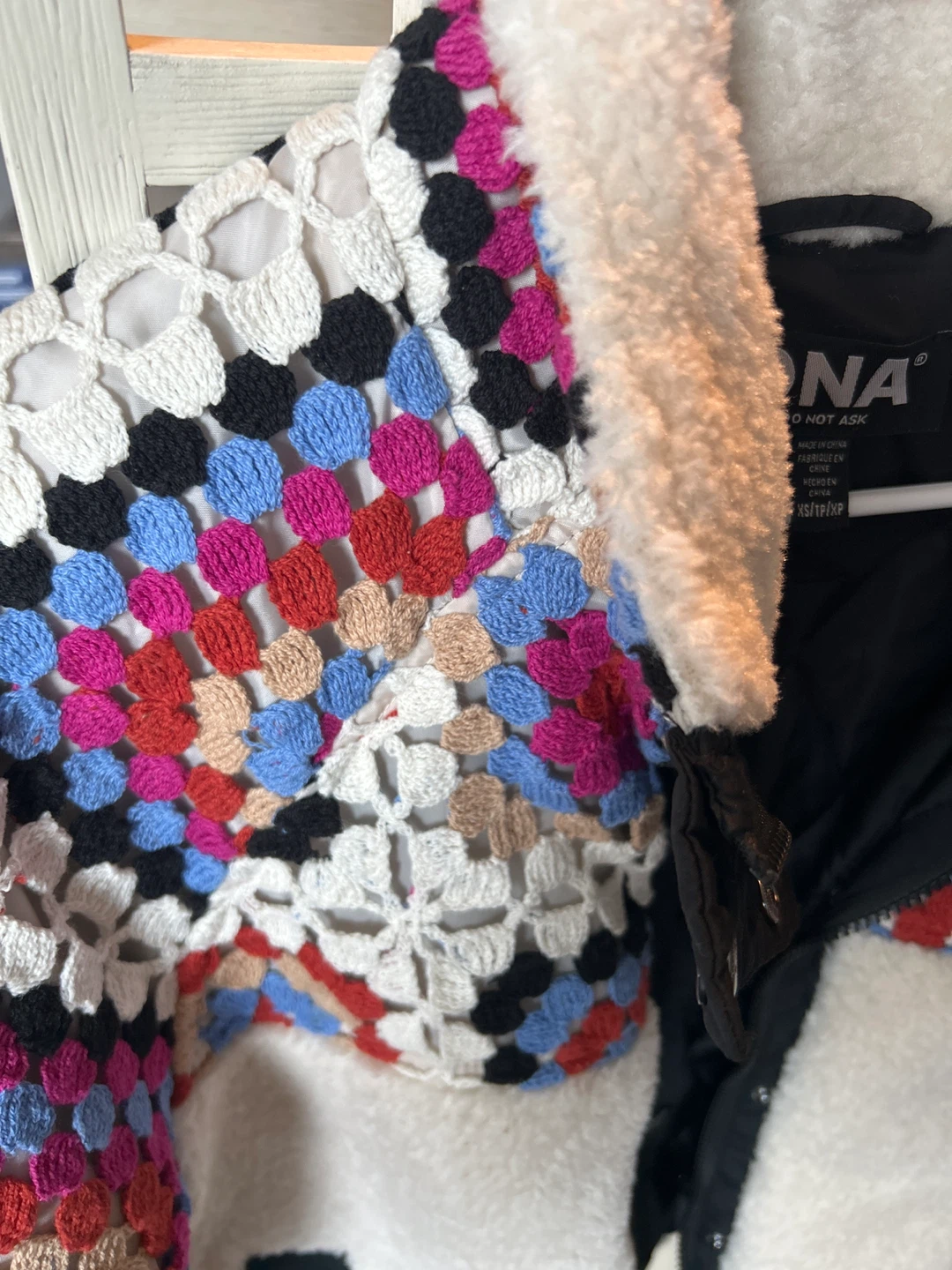 DNA Colorful Crochet Sherpa Jacket - photo 2