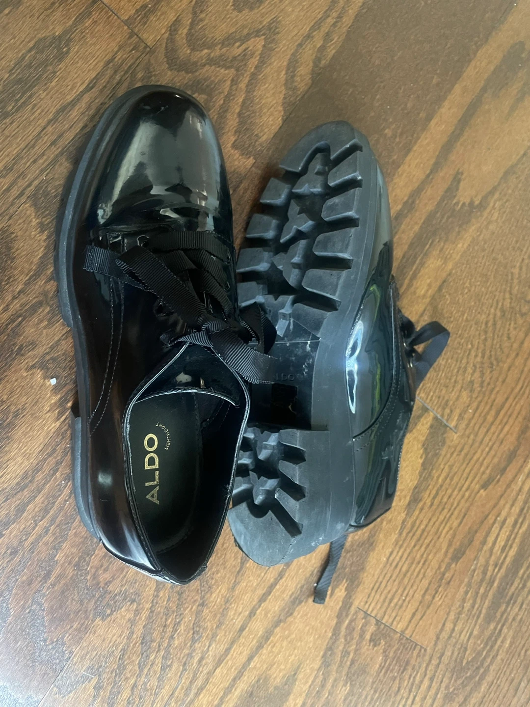 ALDO Black Patent Lace-Up Shoes - photo 2