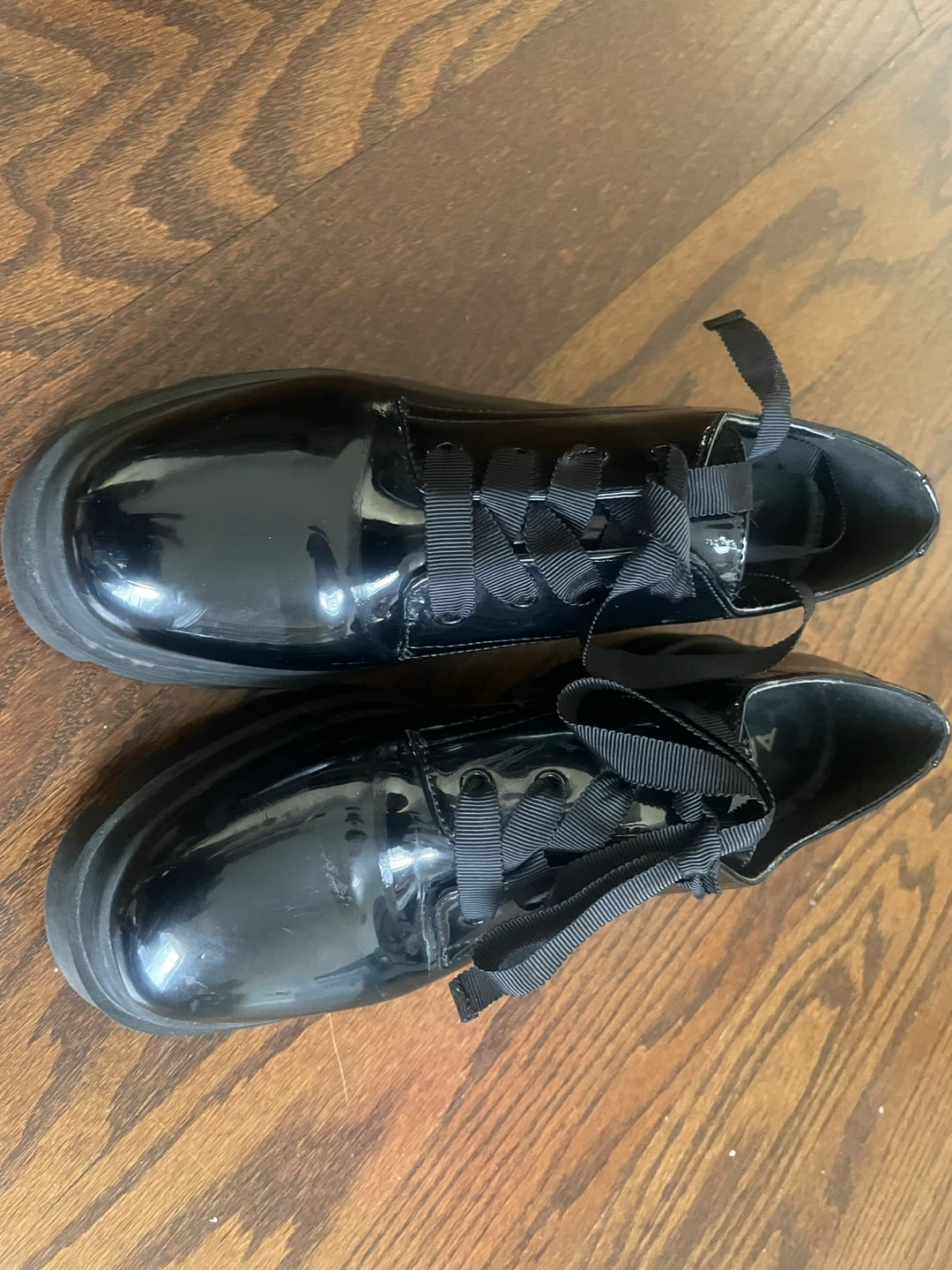 ALDO Black Patent Lace-Up Shoes - photo 3