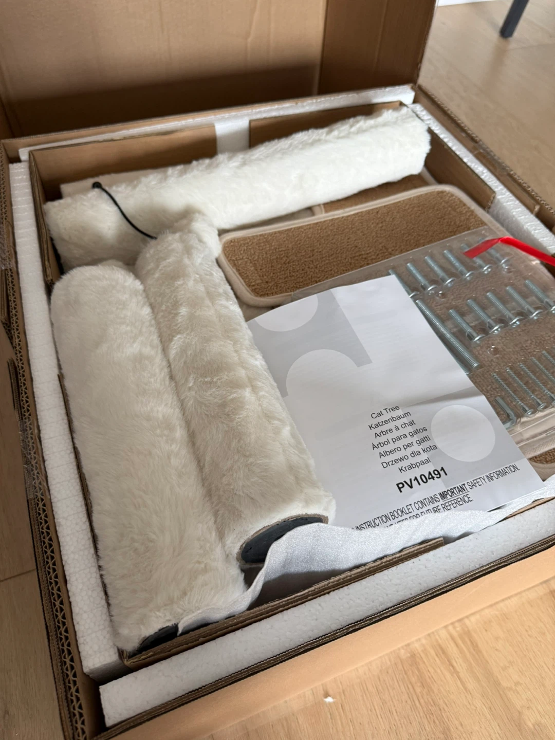 White Cat Tree Condo with Scratching Post - photo 4
