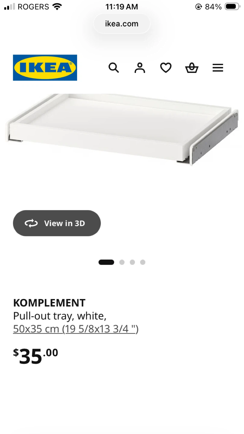 IKEA KOMPLEMENT Pull-out tray, white