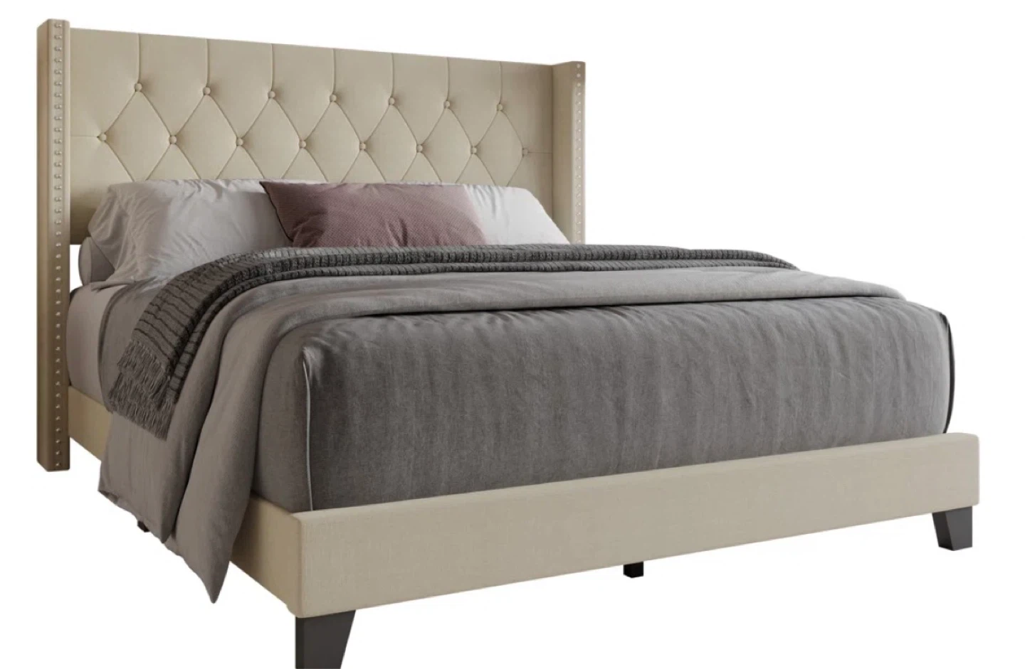 Queen bed with bench