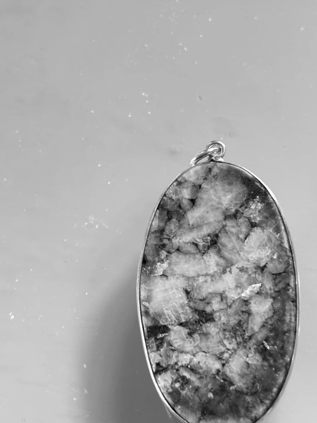 Sterling Silver Oval  Pinolite  Gemstone Pendant Necklace - photo 4
