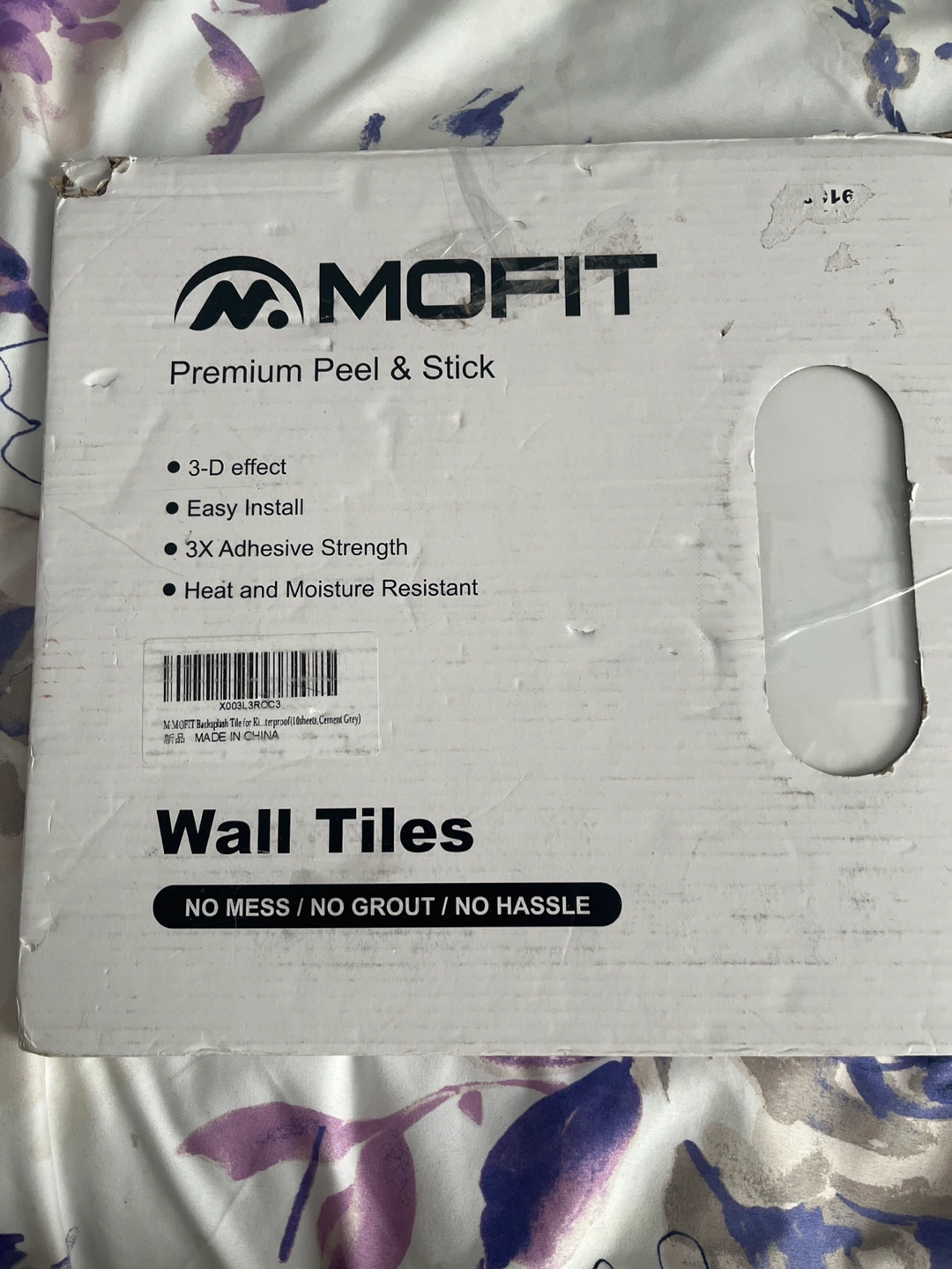 Mofit Premium Peel & Stick Wall Tiles - Cement Grey - photo 5