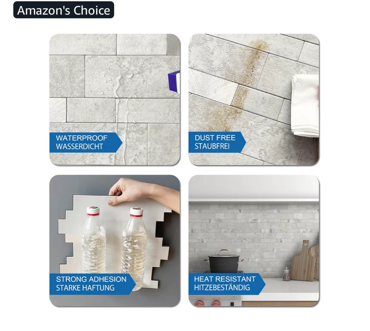 Mofit Premium Peel & Stick Wall Tiles - Cement Grey - photo 4