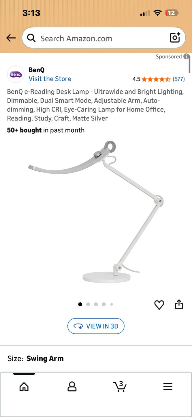 BenQ e-Reading Desk Lamp - Swing Arm, Matte Silver - photo 4