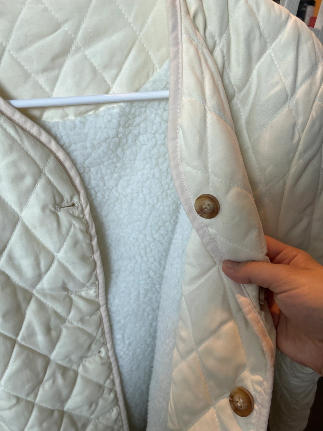 2-ways Cream Sherpa Lined Jacket - photo 3