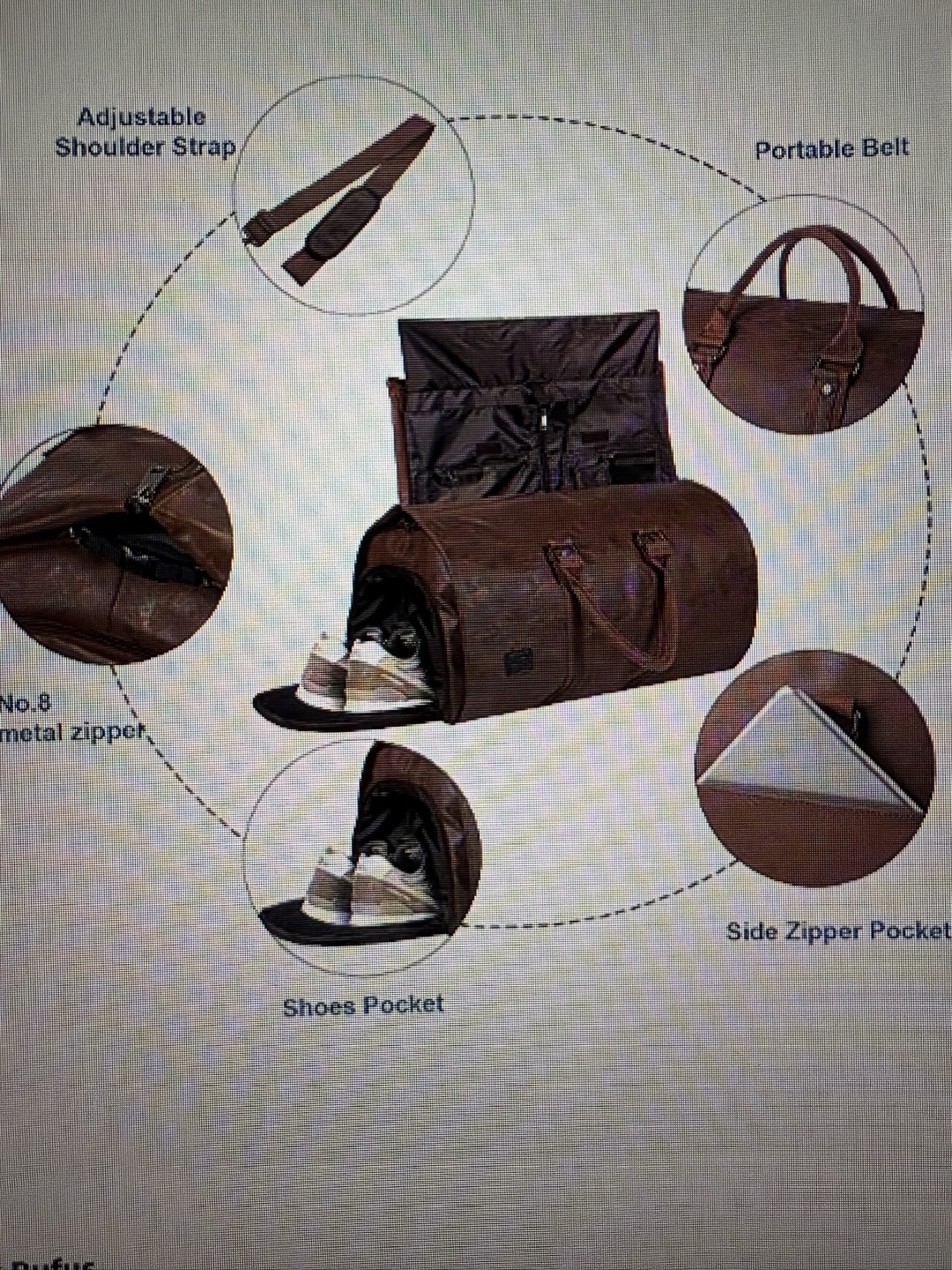 Faux Leather Duffle Bag - photo 3