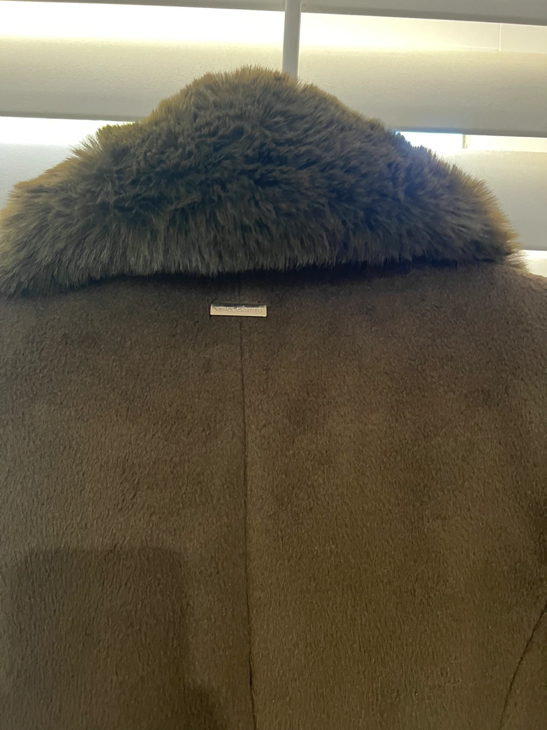 MICHAEL KORS Women's Green Faux Fur Collar Wool Blend Coat - photo 4