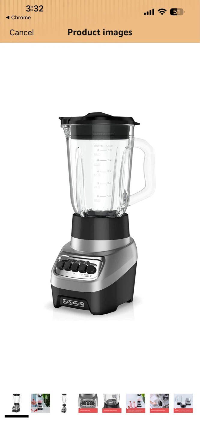 Black+Decker Power Crush Multi-Function Blender