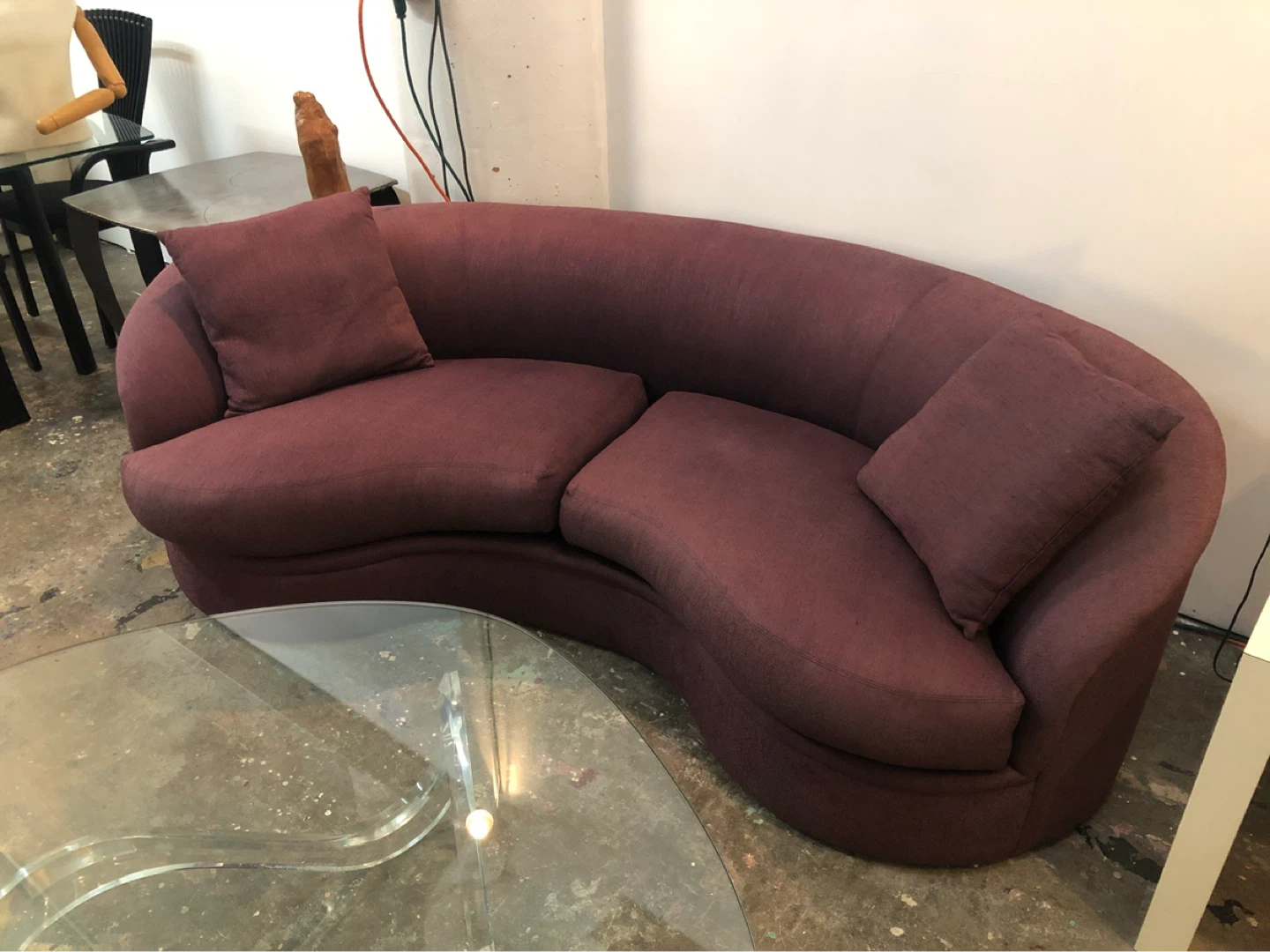 Incredible Vintage Curved Kidney Sofa - photo 4
