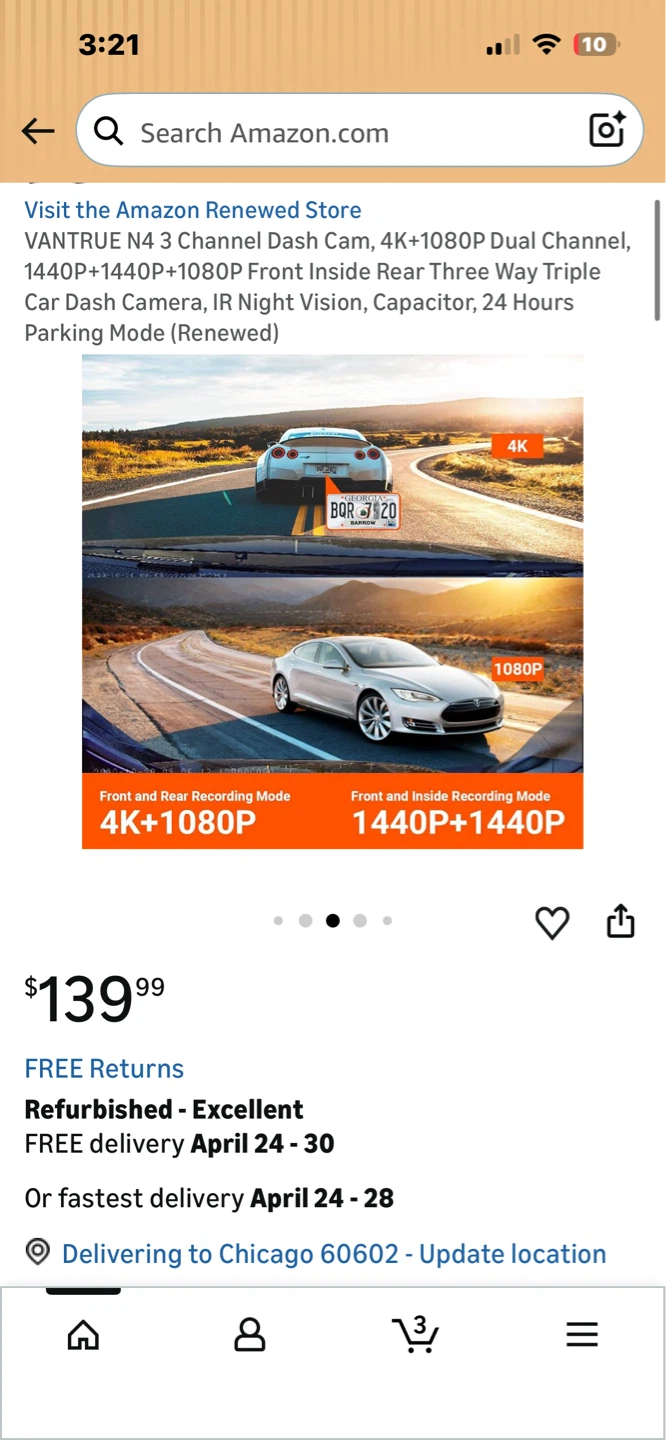 Vantrue N4 3 Channel Dash Cam - photo 4