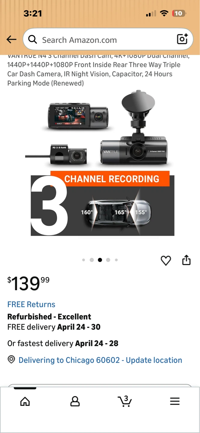Vantrue N4 3 Channel Dash Cam - photo 3