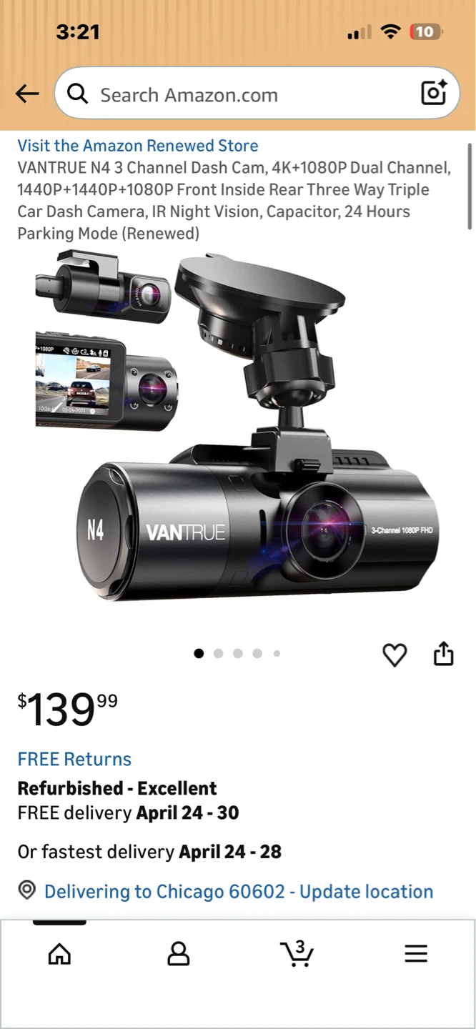 Vantrue N4 3 Channel Dash Cam - photo 2