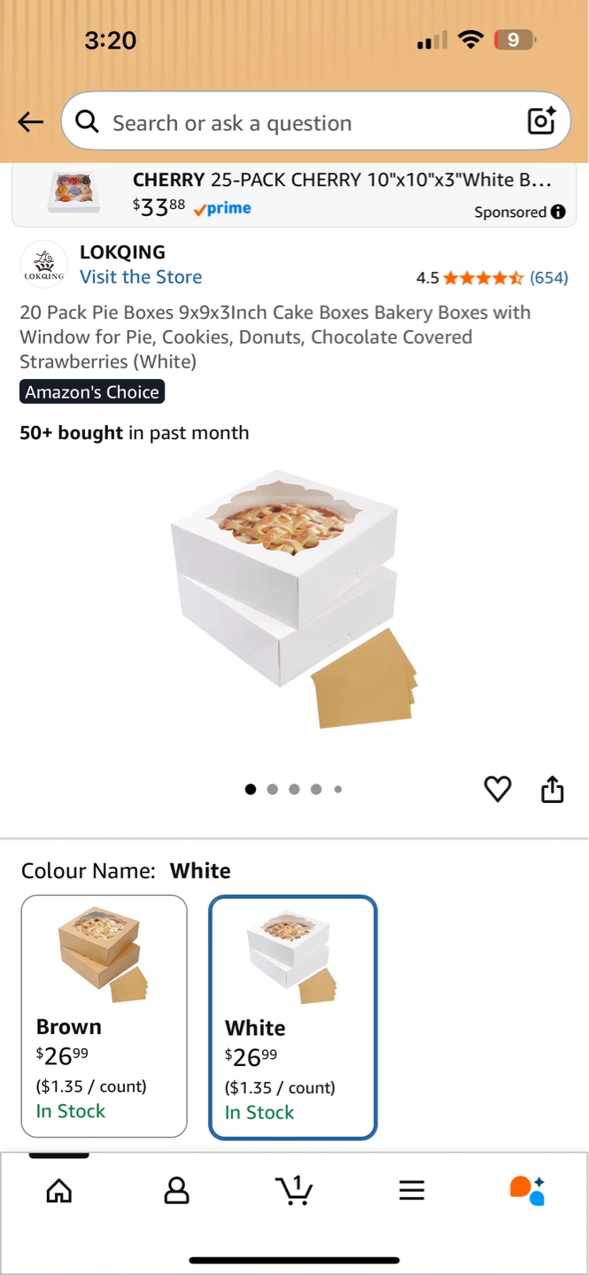 LOKQING 20 Pack White 9x9x3 Inch Bakery Boxes - photo 2