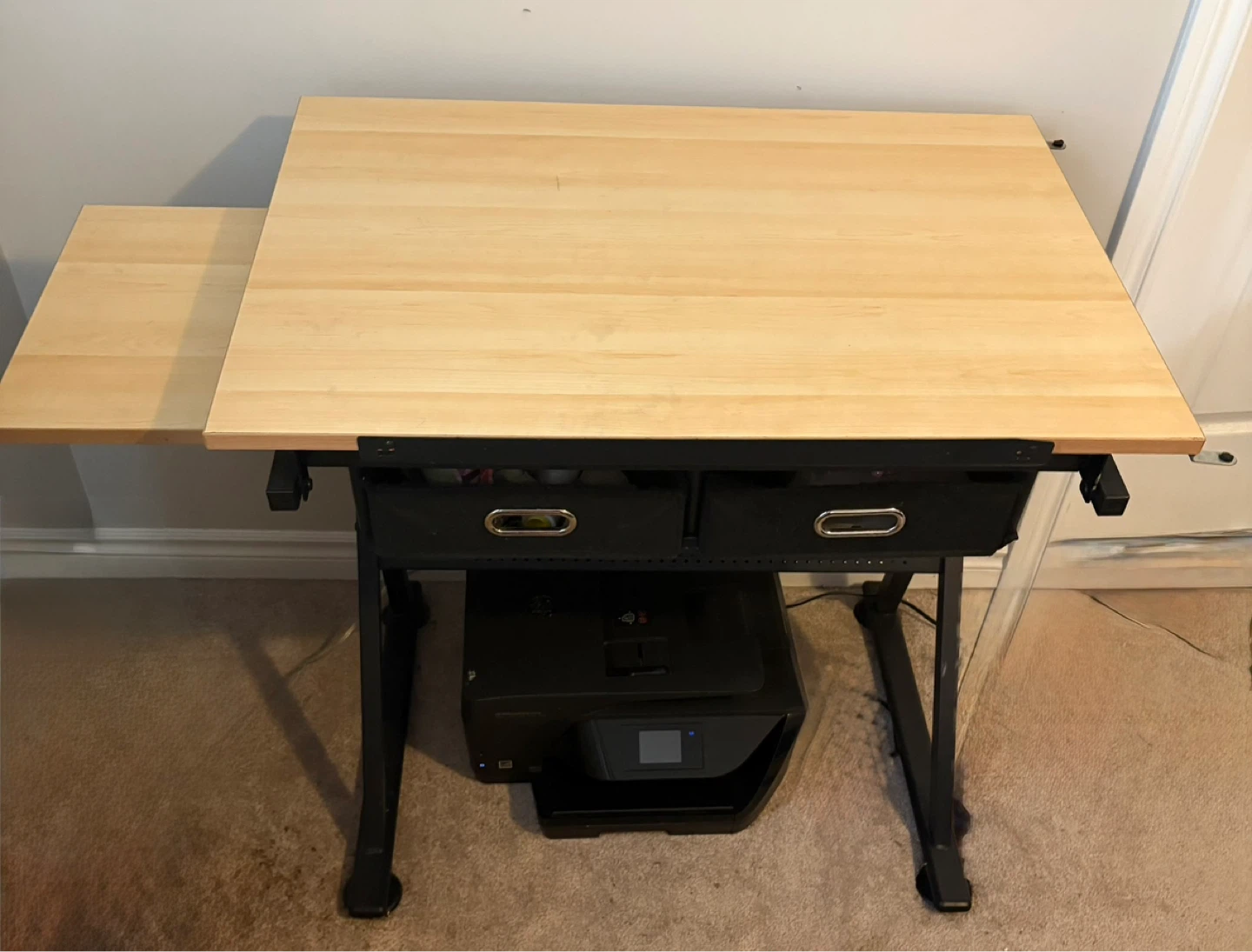 Adjustable Drafting Table with Side Leaf