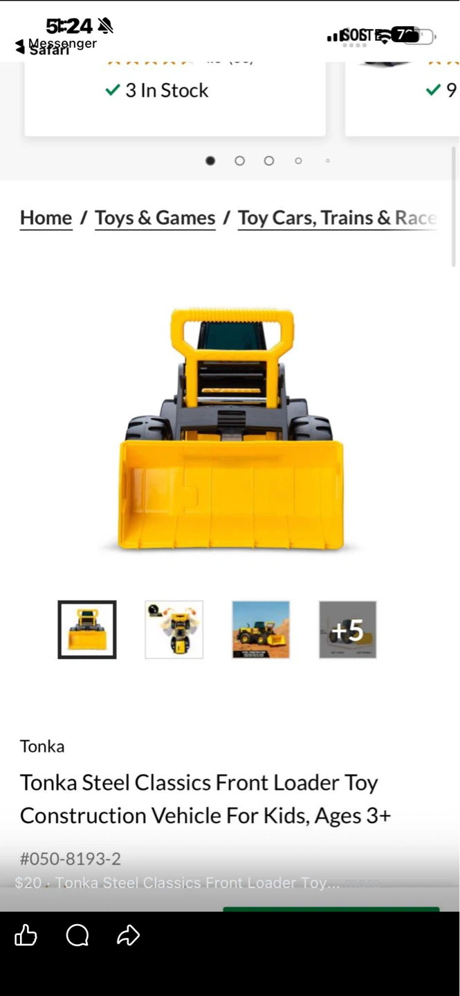 Tonka Steel Classics Front Loader Toy Construction Vehicle