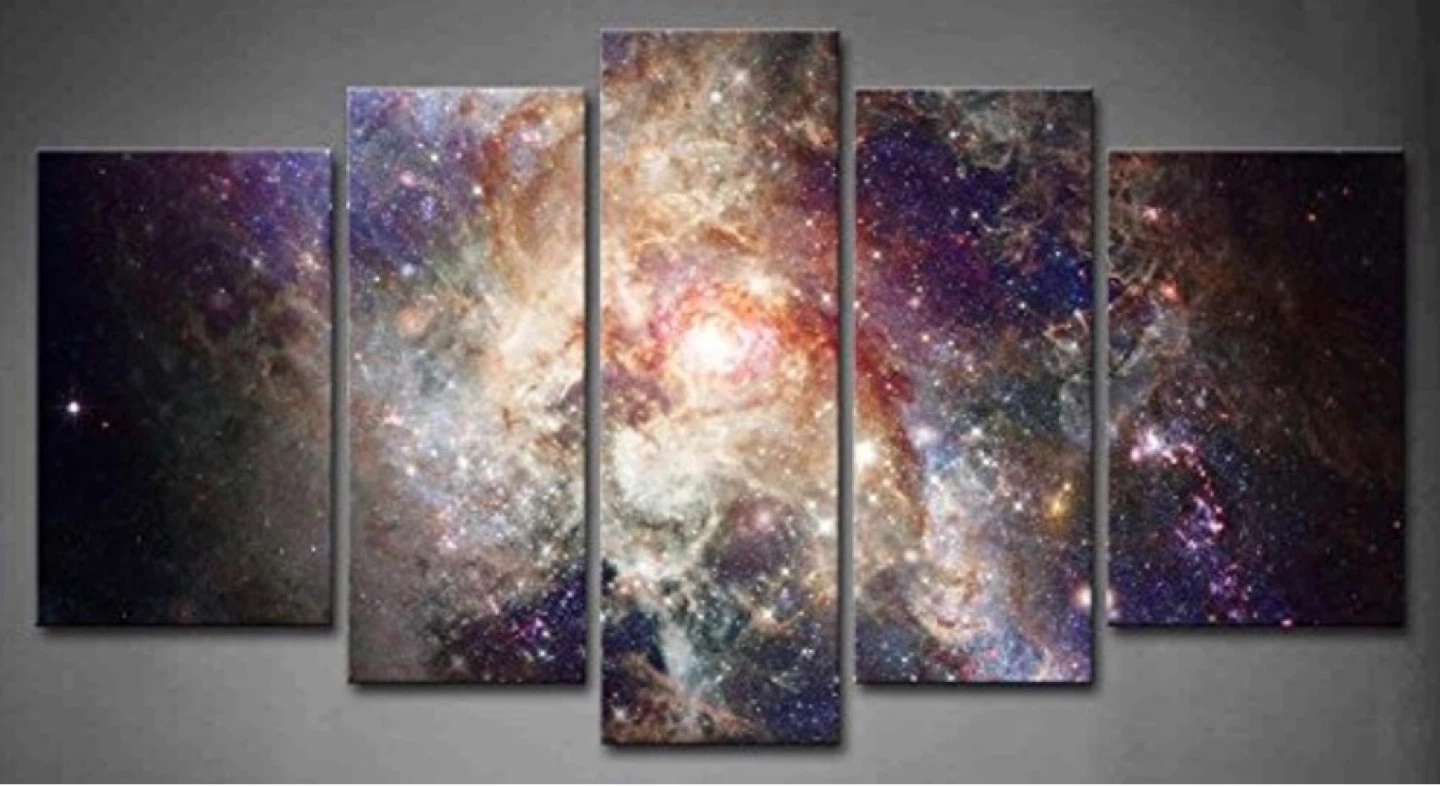 5-Piece Galaxy Nebula Canvas Wall Art Set