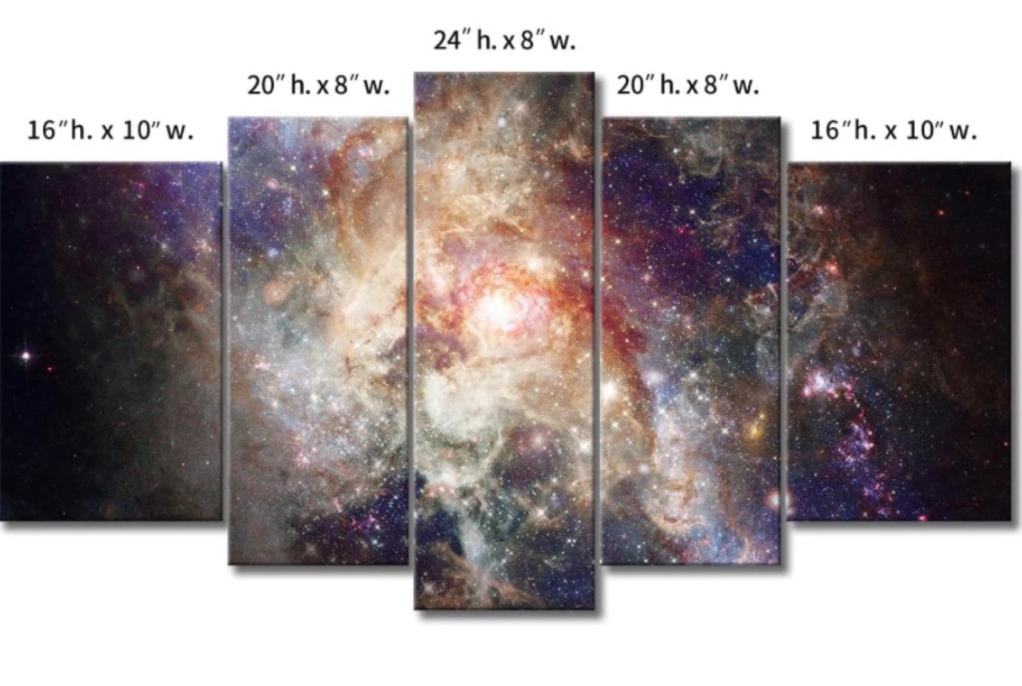5-Piece Galaxy Nebula Canvas Wall Art Set - photo 2