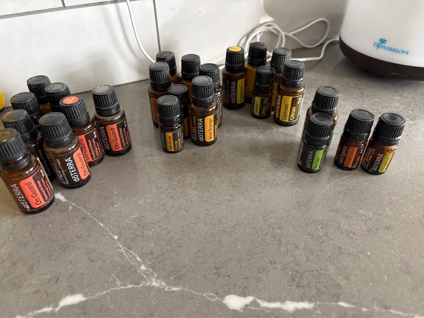 Selection of doTerra Essential Oils empty  bottles