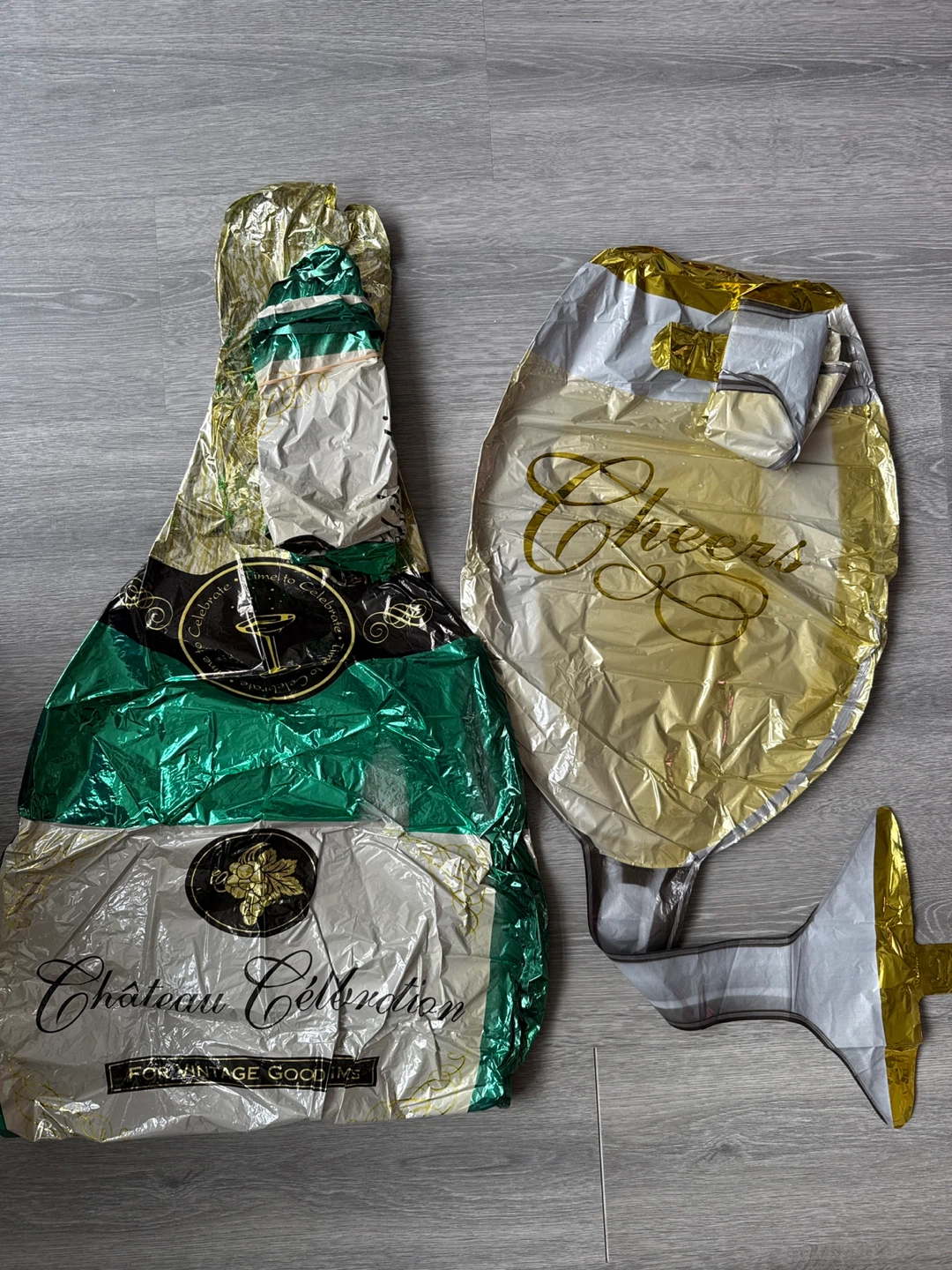Chateau Celebration Balloon Set - Bottle and Cheers Glass