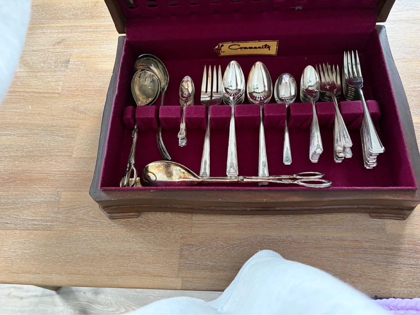 Silver-Plated Cutlery Set in Wooden Box