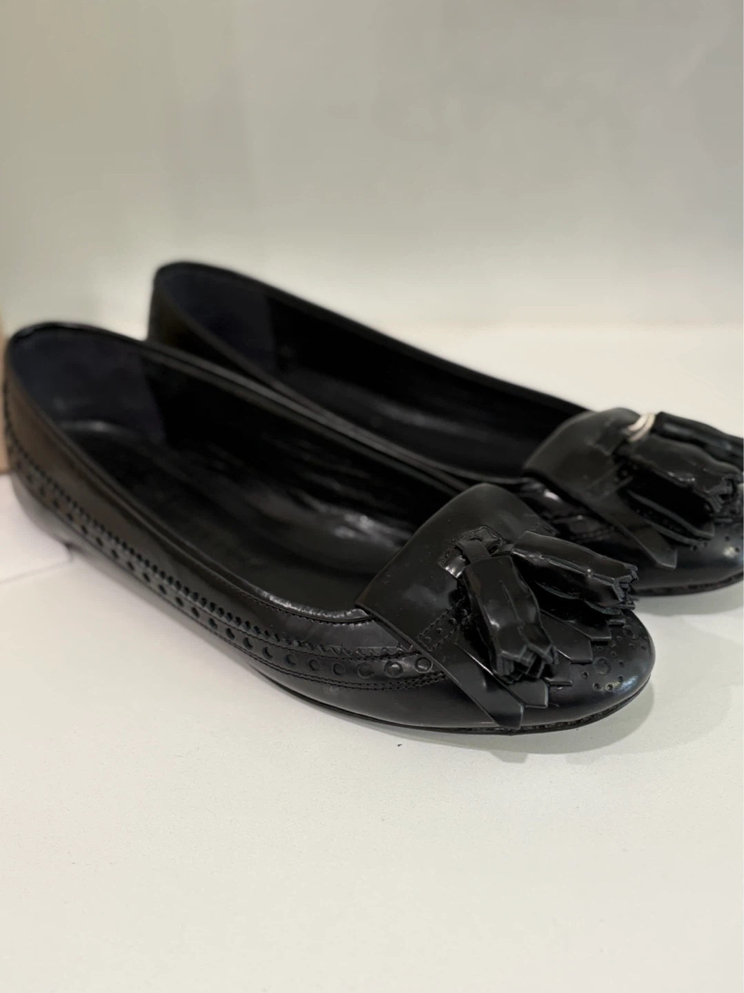 Burberry Black Leather Ballet Loafers 🖤 Tassel & Fringe | IT 40 - photo 2