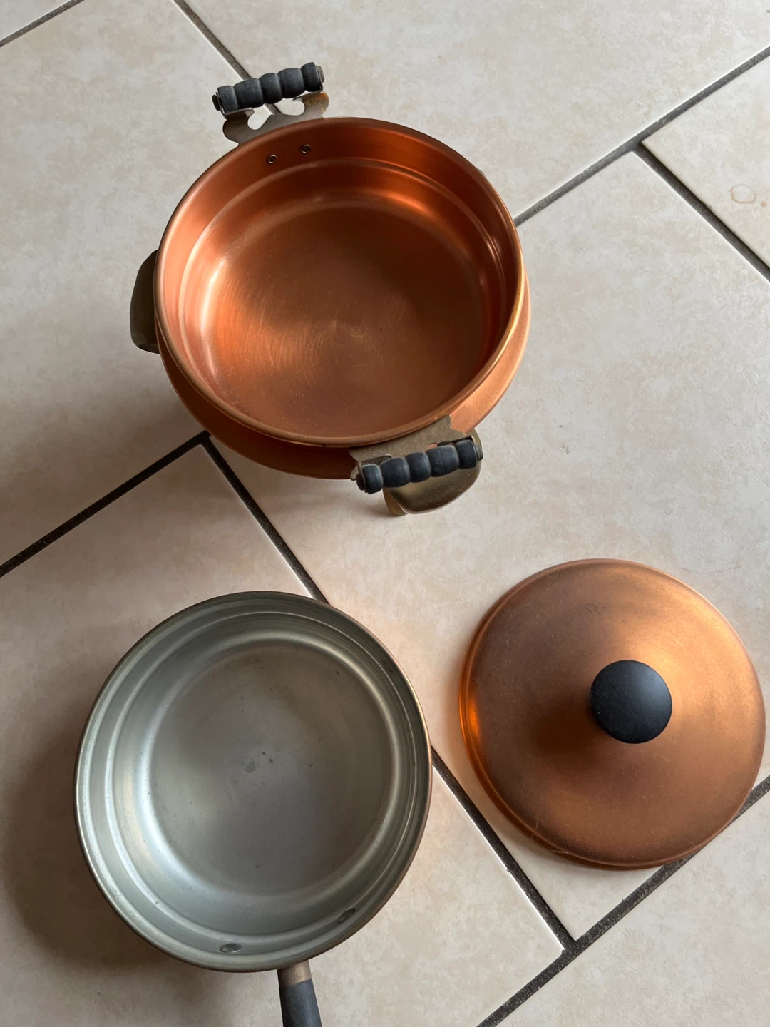 Copper Saucepan and Warmer Set - photo 2