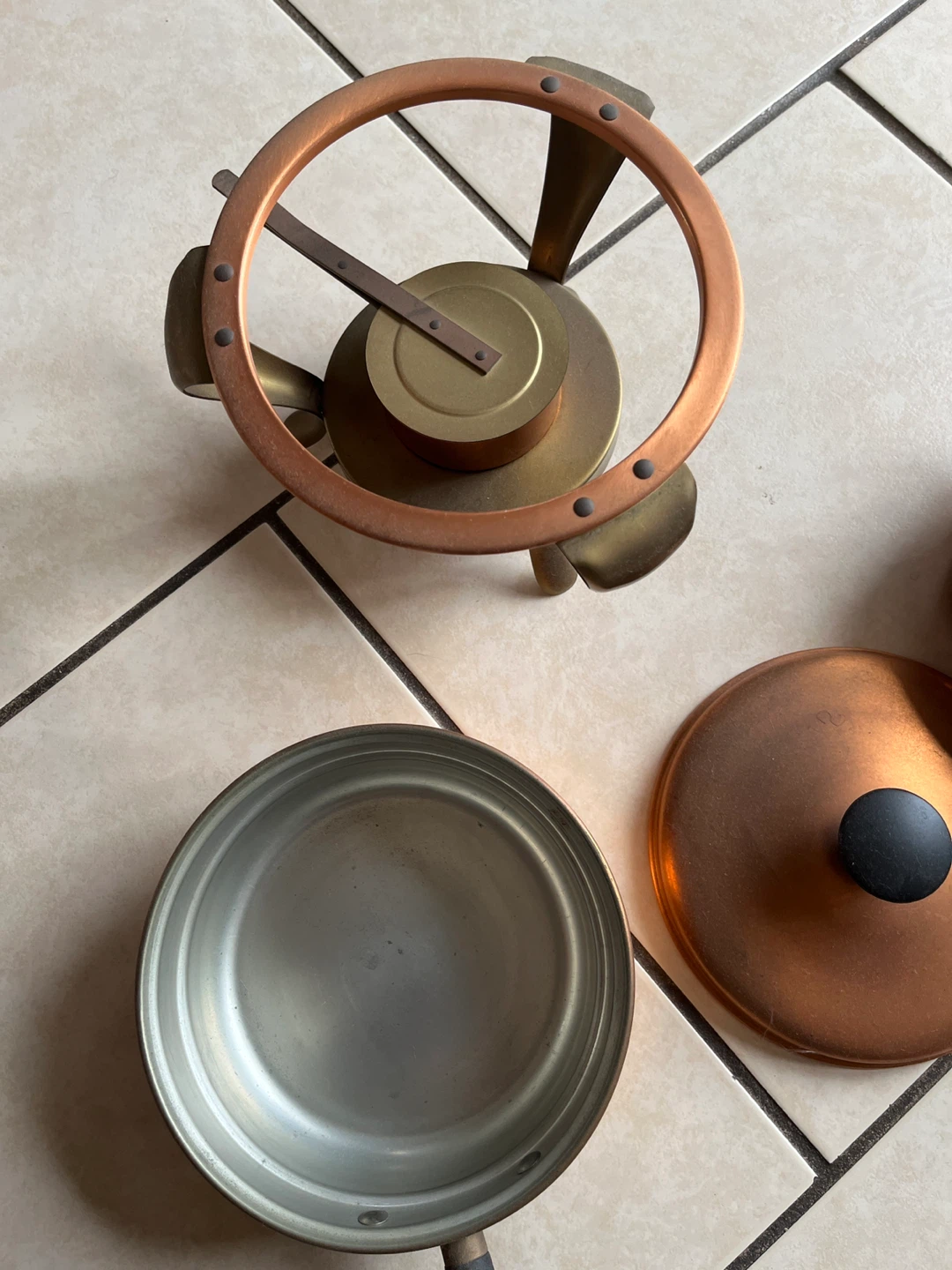 Copper Saucepan and Warmer Set - photo 3