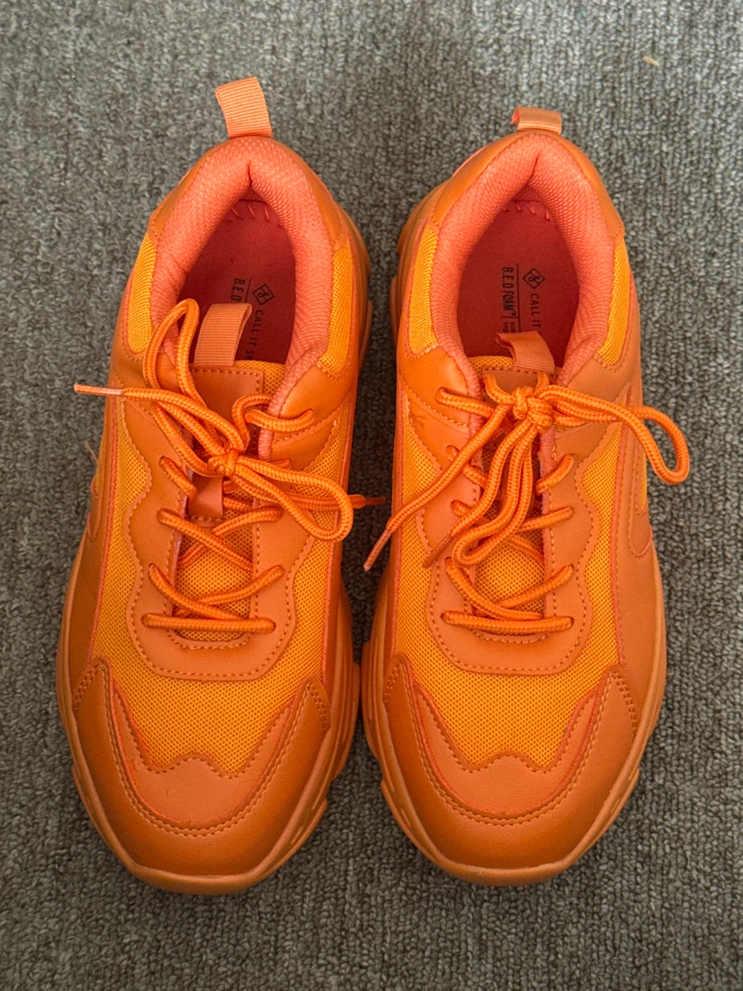 Orange Chunky Sneakers call it spring 7.5