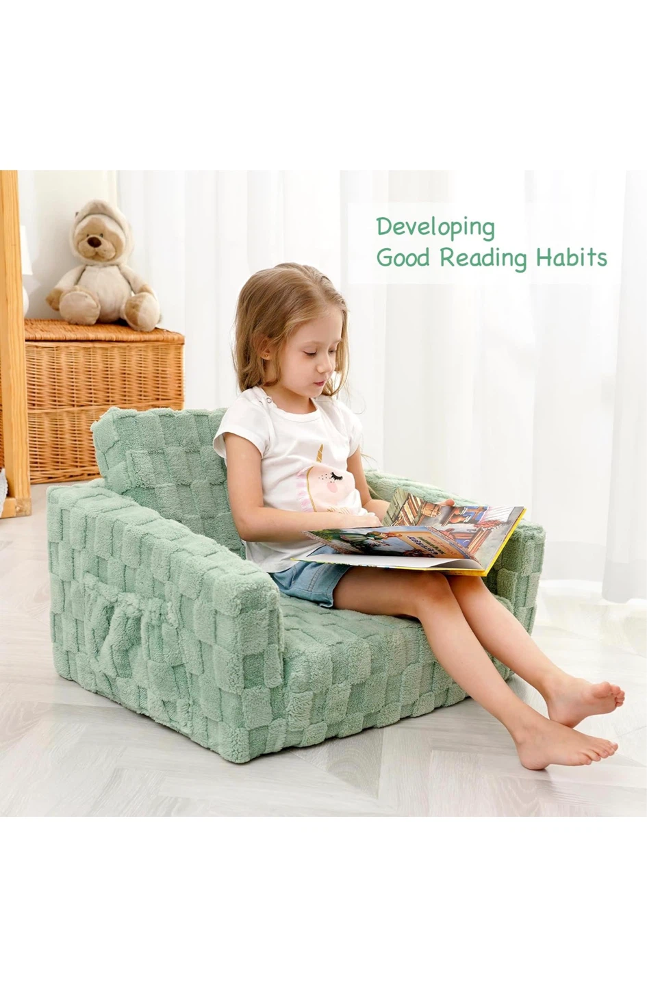 2-in-1 Flip-Out Sofa Lounger for Kids - photo 3