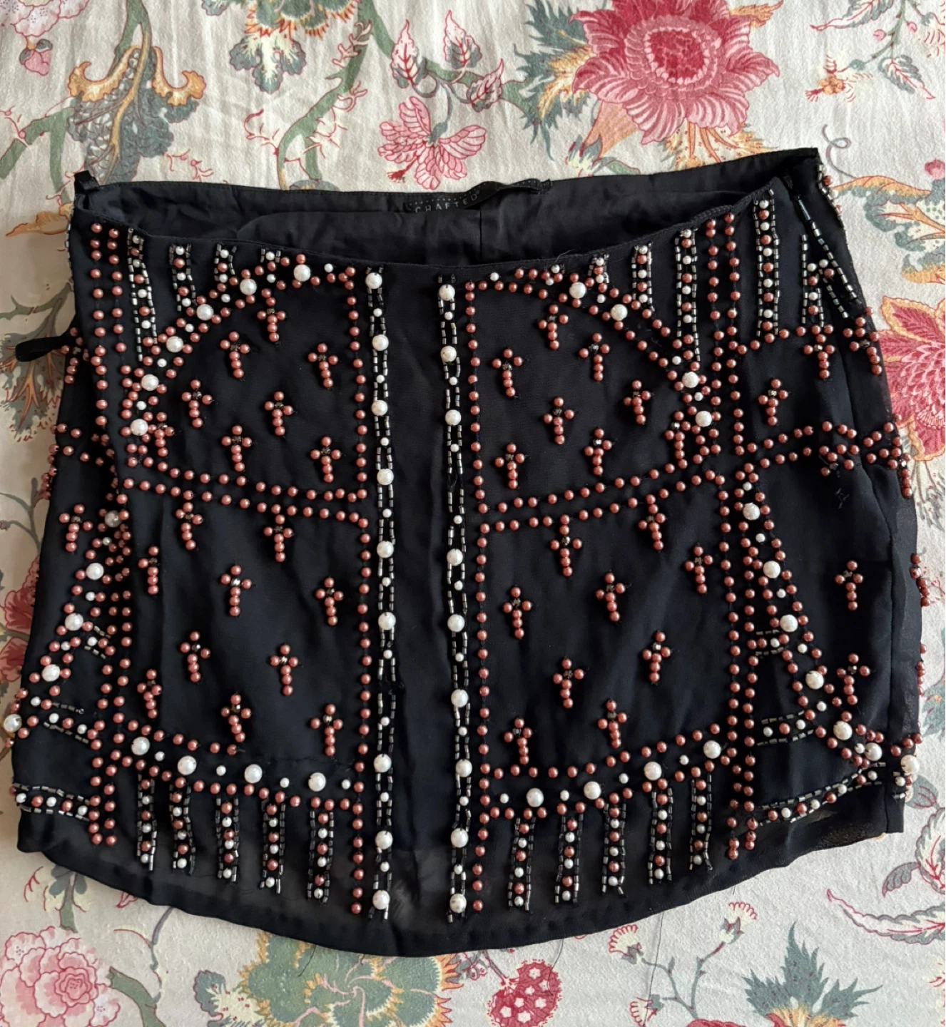 Black Beaded Mini Skirt - photo 2