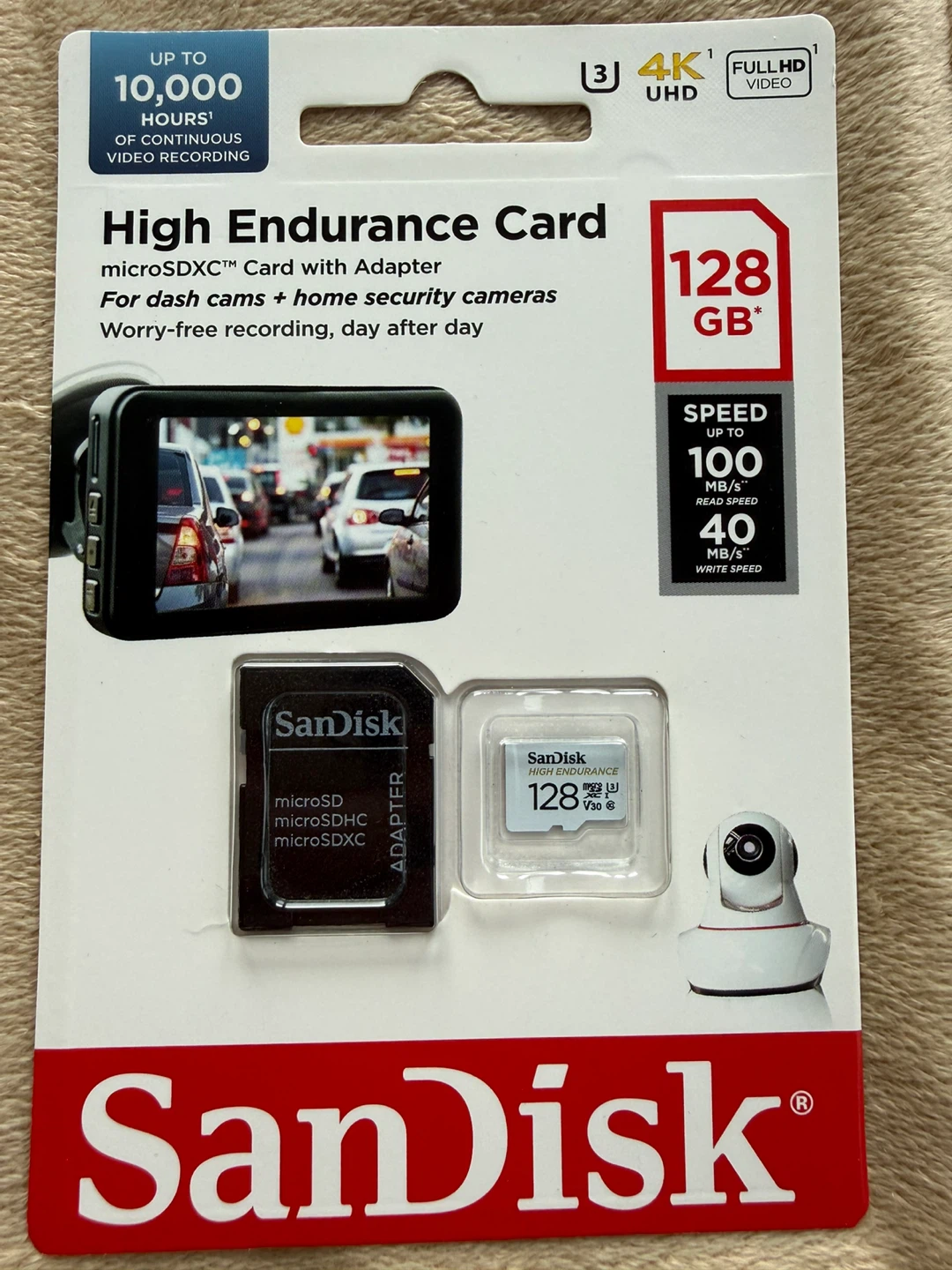 SanDisk 128GB High Endurance microSDXC Card with Adapter