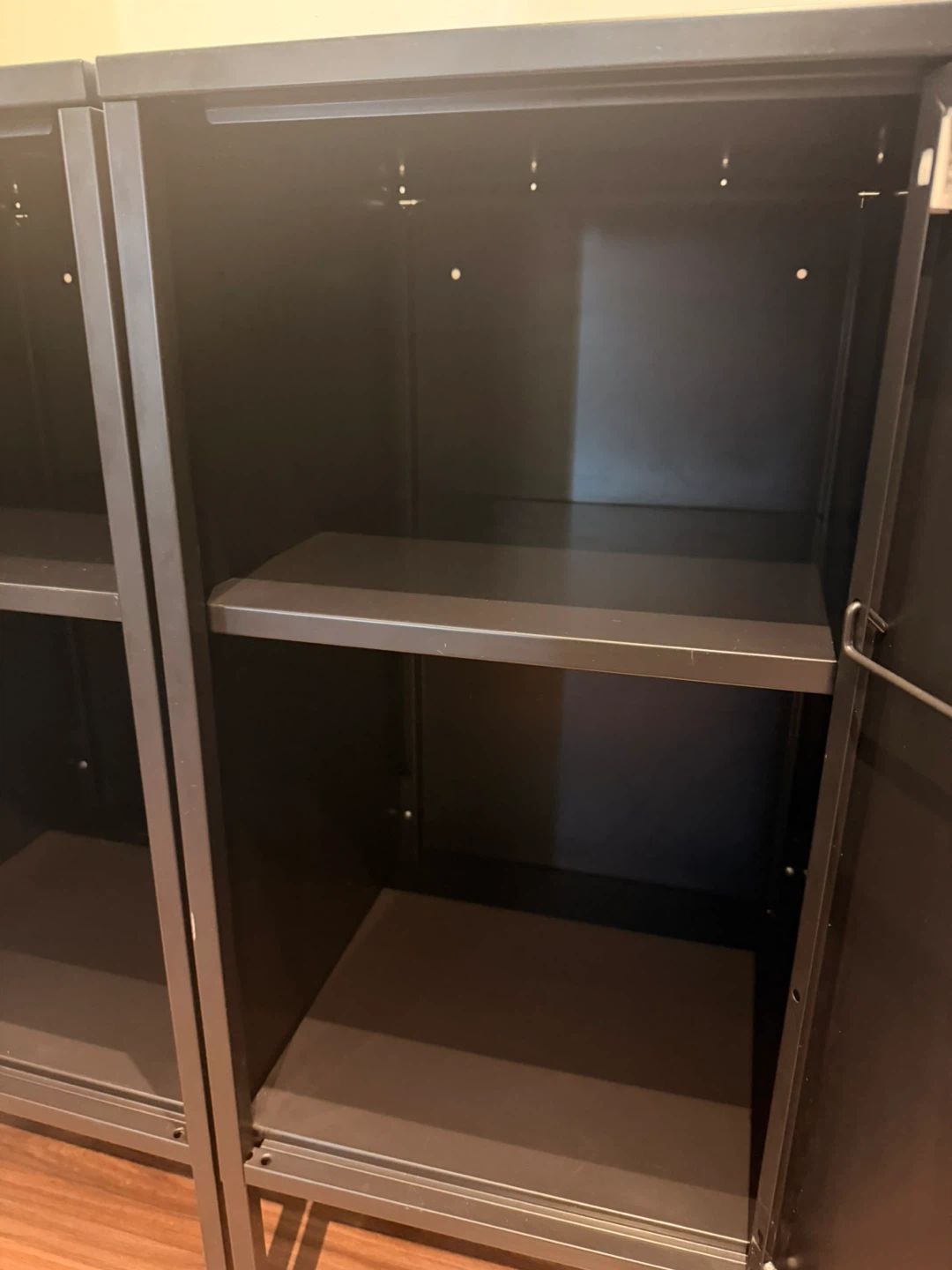 IKEA Black Two-Door Cabinet with Shelves - photo 3