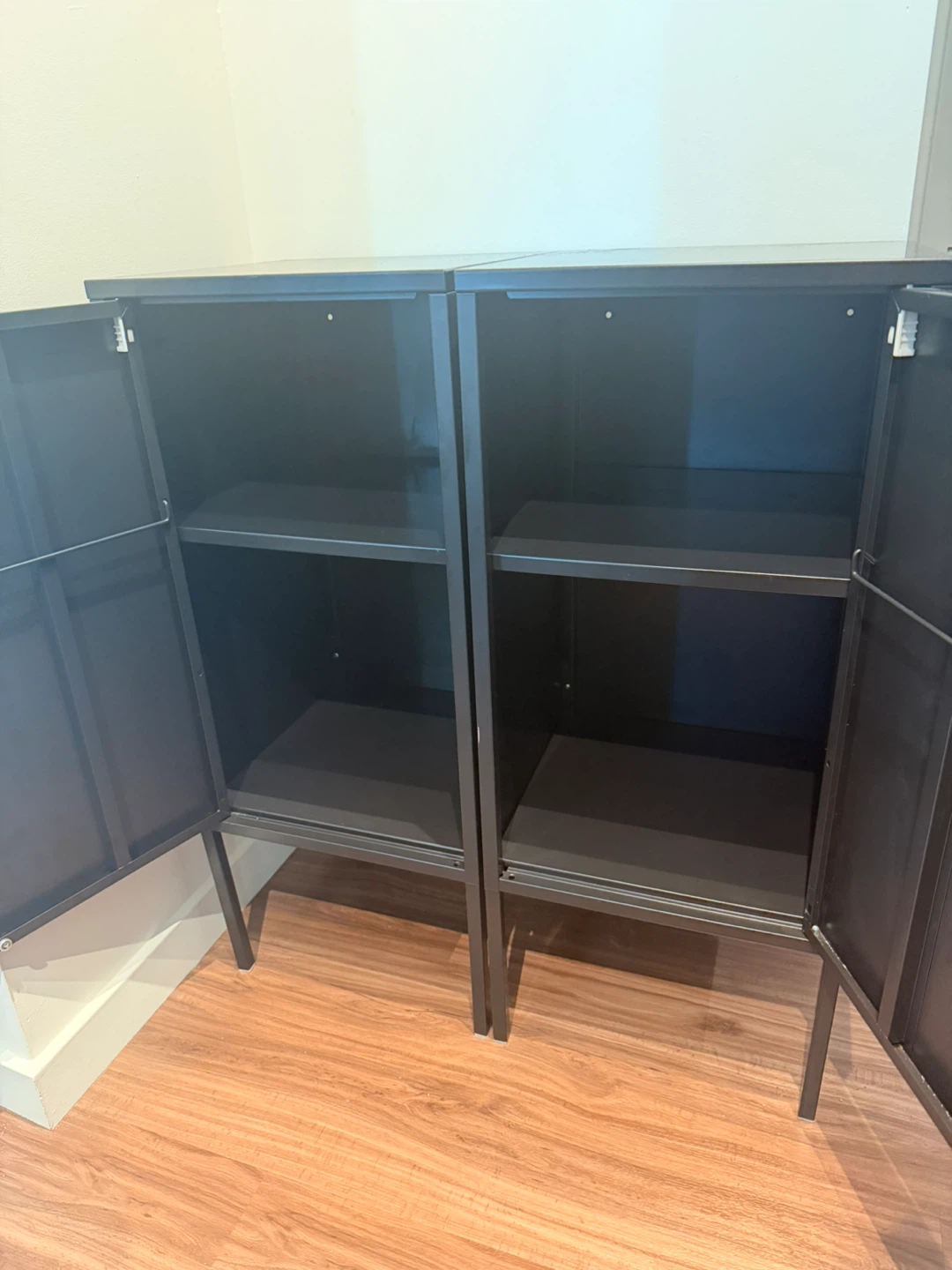 IKEA Black Two-Door Cabinet with Shelves - photo 4