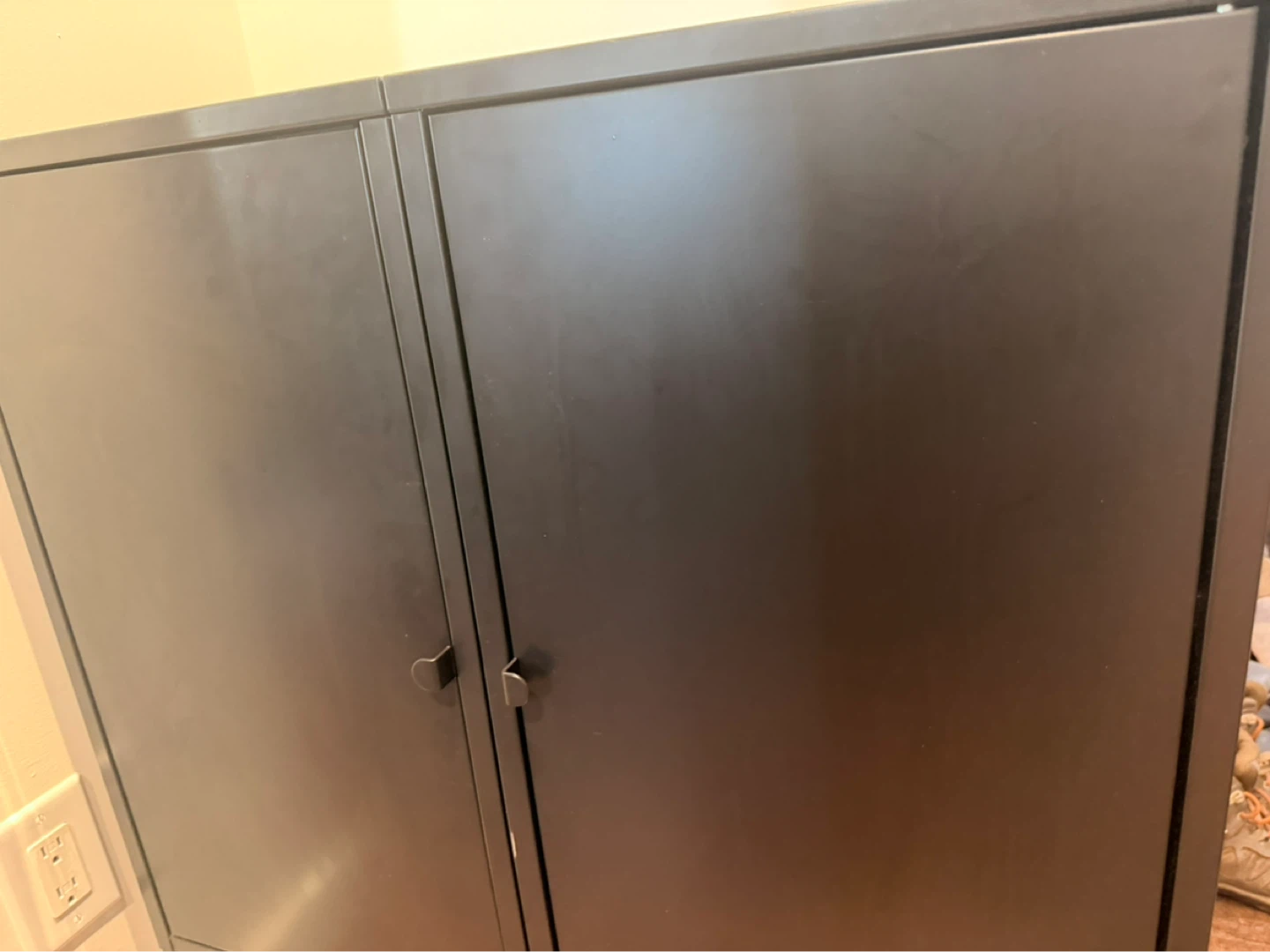 IKEA Black Two-Door Cabinet with Shelves - photo 2