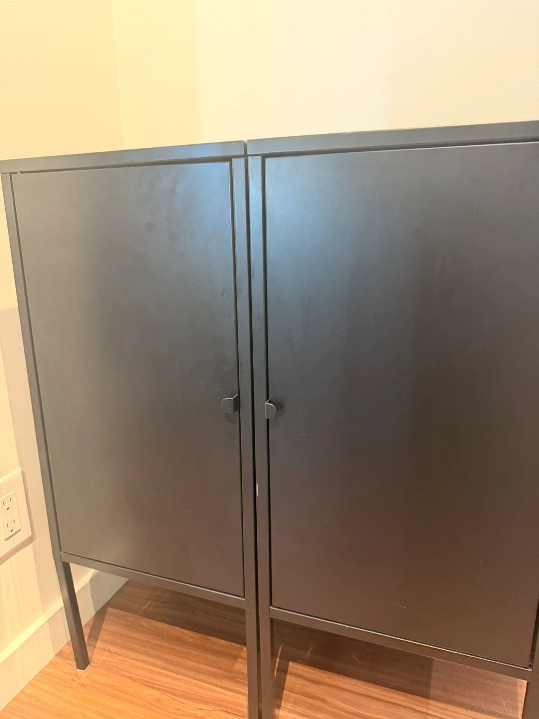 IKEA Black Two-Door Cabinet with Shelves