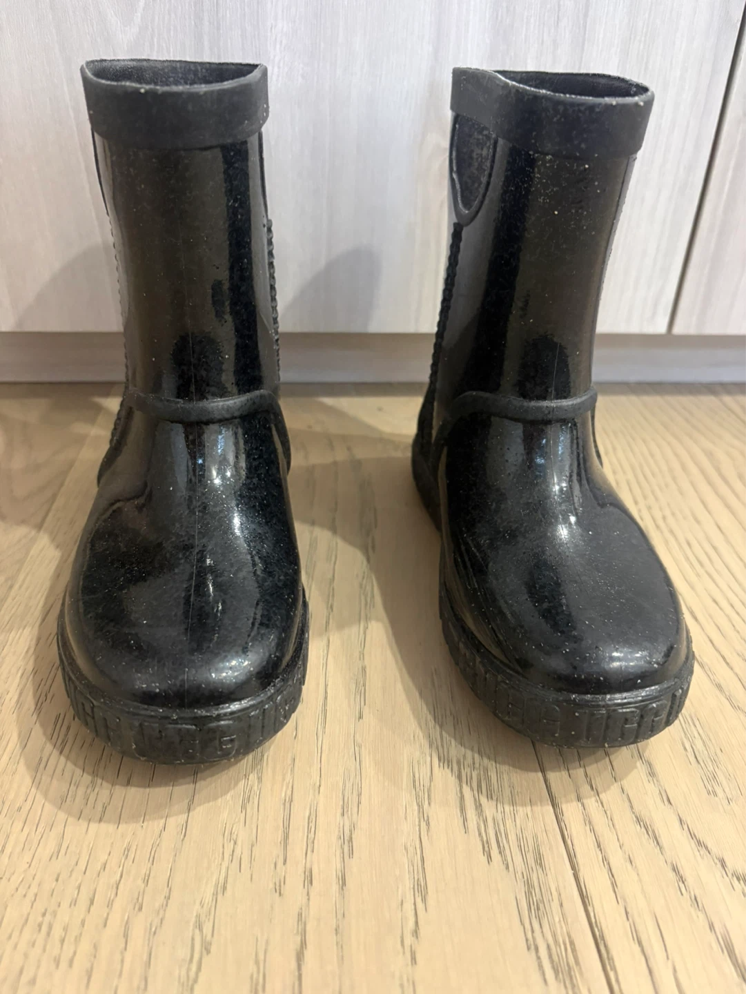 UGG Black Glitter Rain Boots - size 12 kids
