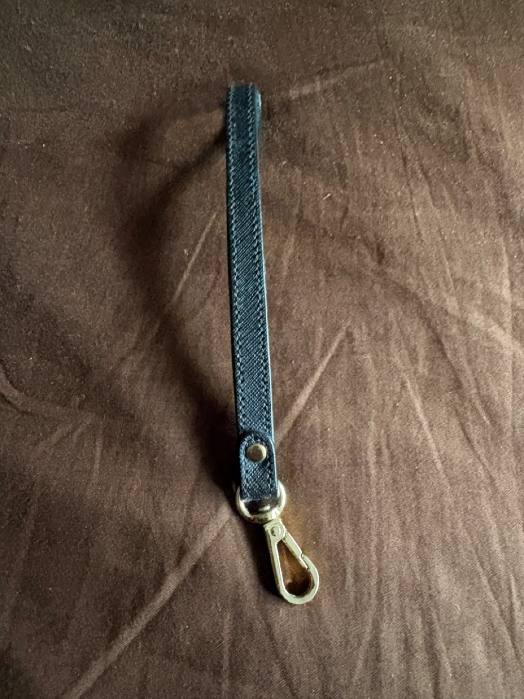 Michael Kors Black Leather Wristlet Strap