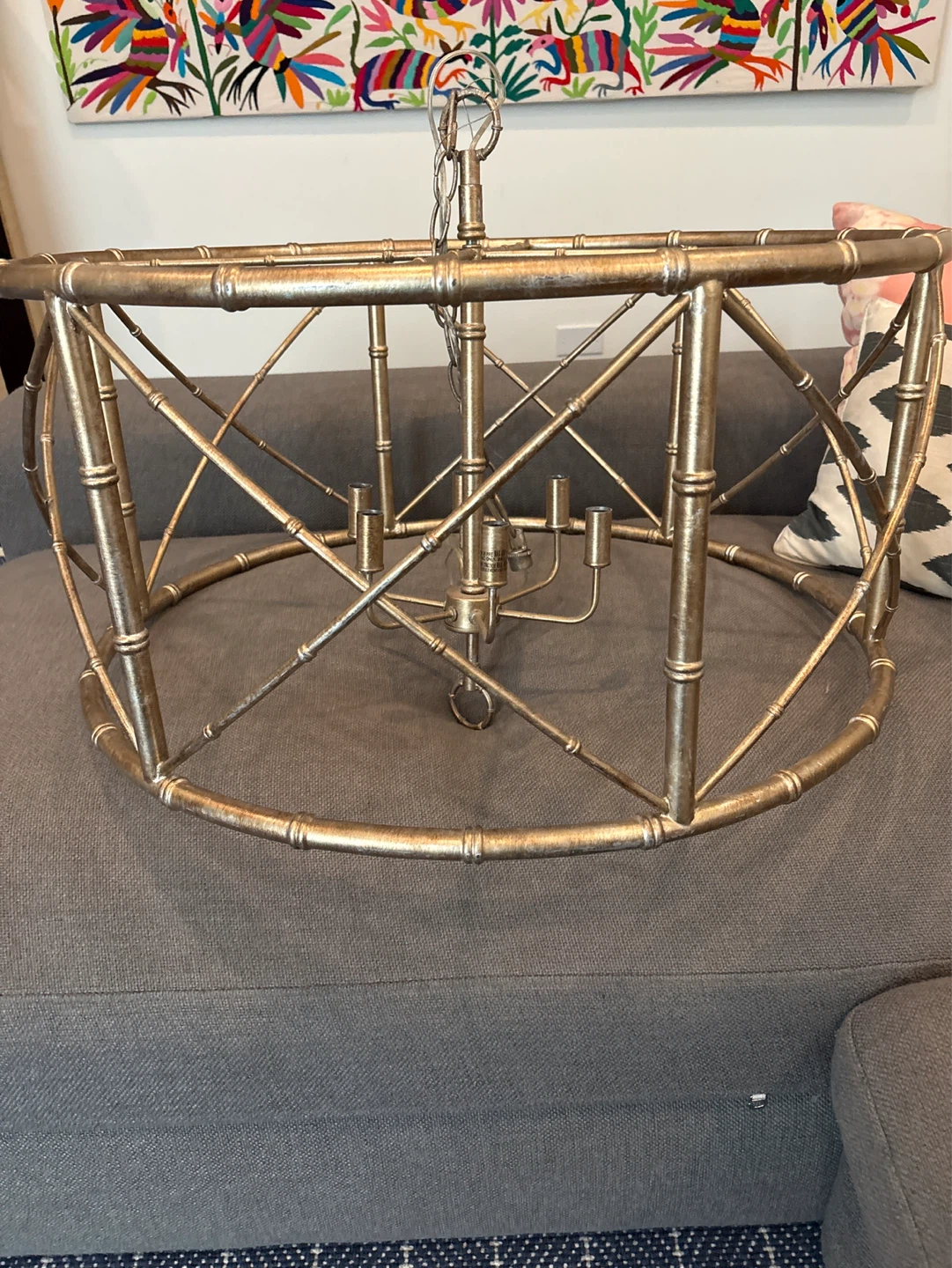 Ballard Designs Gold Bamboo Style Chandelier - photo 2