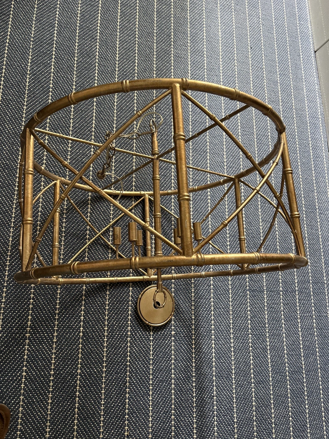Ballard Designs Gold Bamboo Style Chandelier