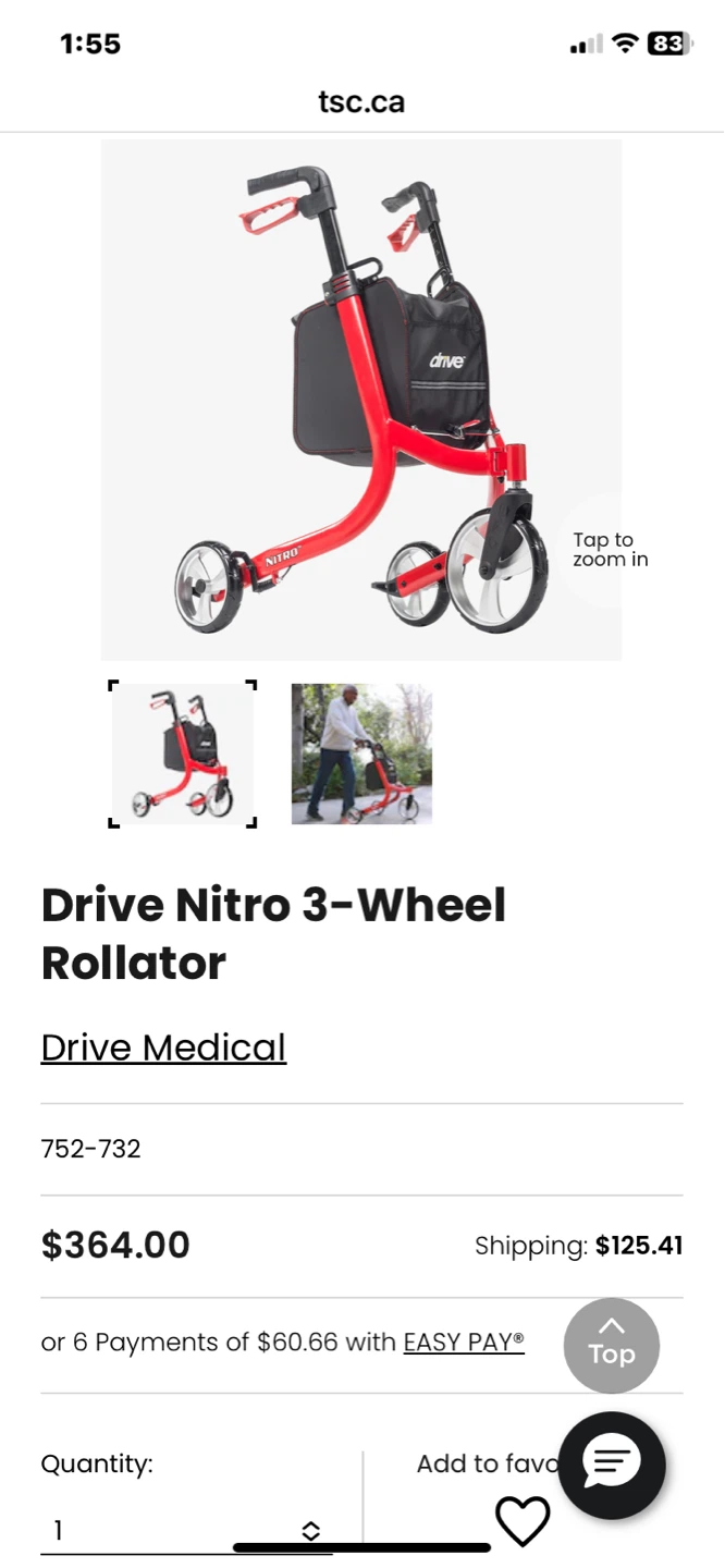 Drive Nitro 3-Wheel Rollator - photo 4