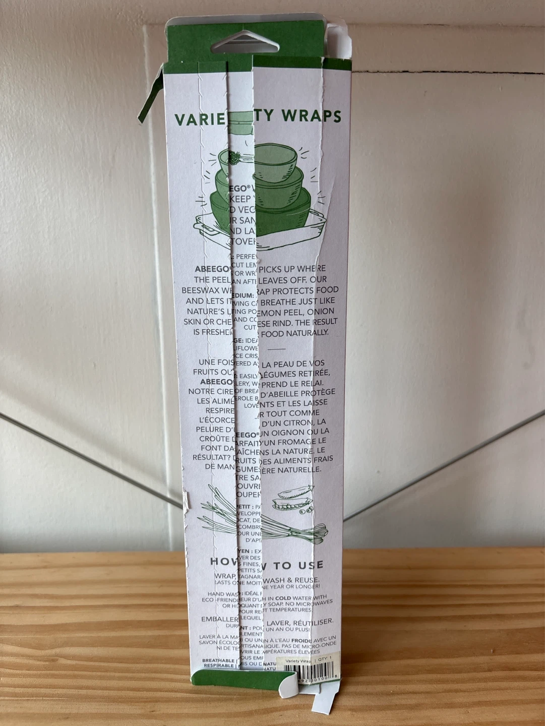 Abeego Reusable Beeswax Food Wrap Variety Pack - 3 Wraps - photo 2