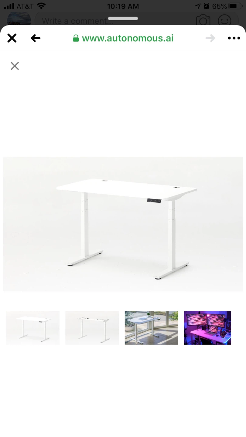 Autonomous Standing Desk - White