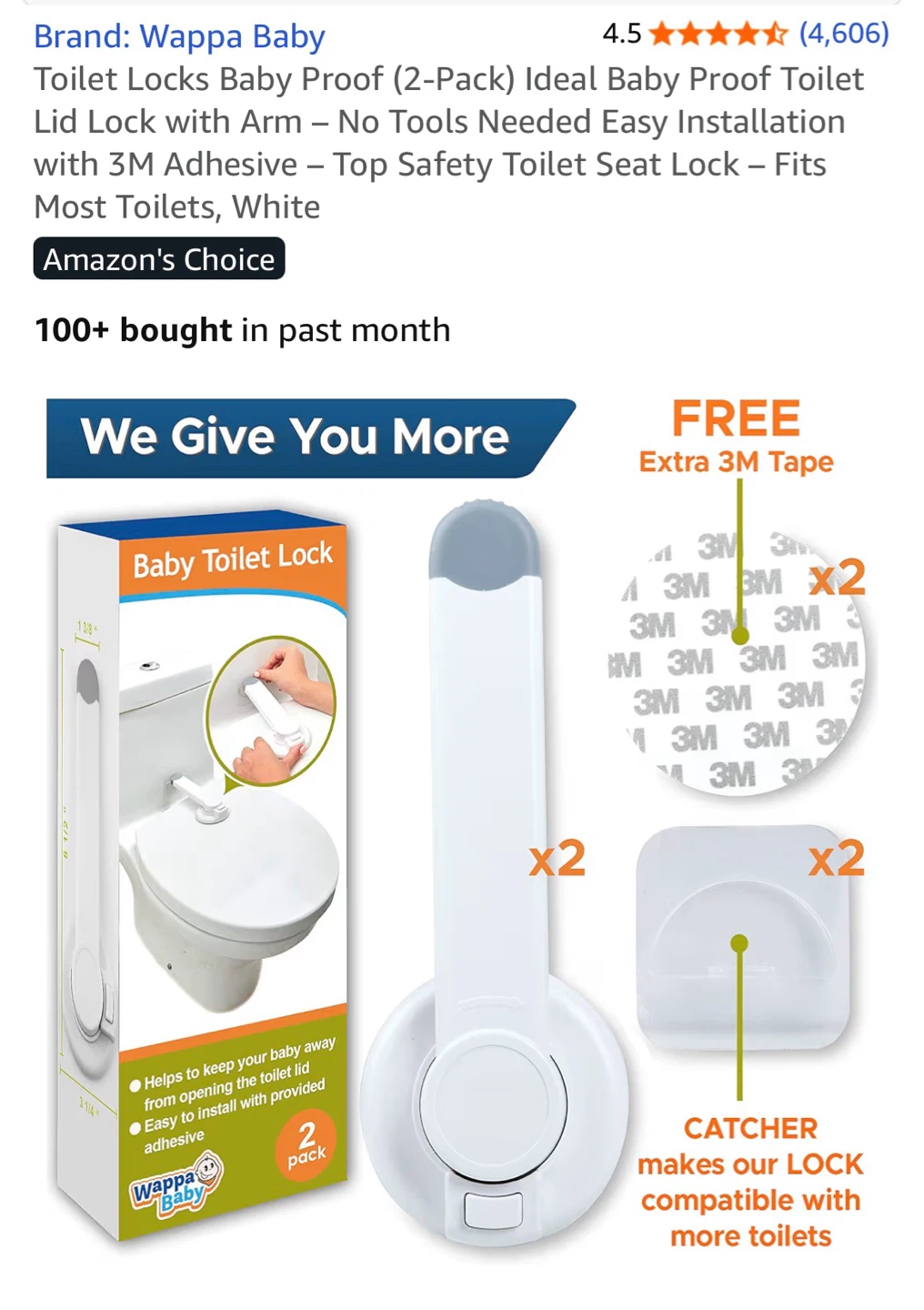 Wappa Baby Toilet Locks (2-Pack) - White