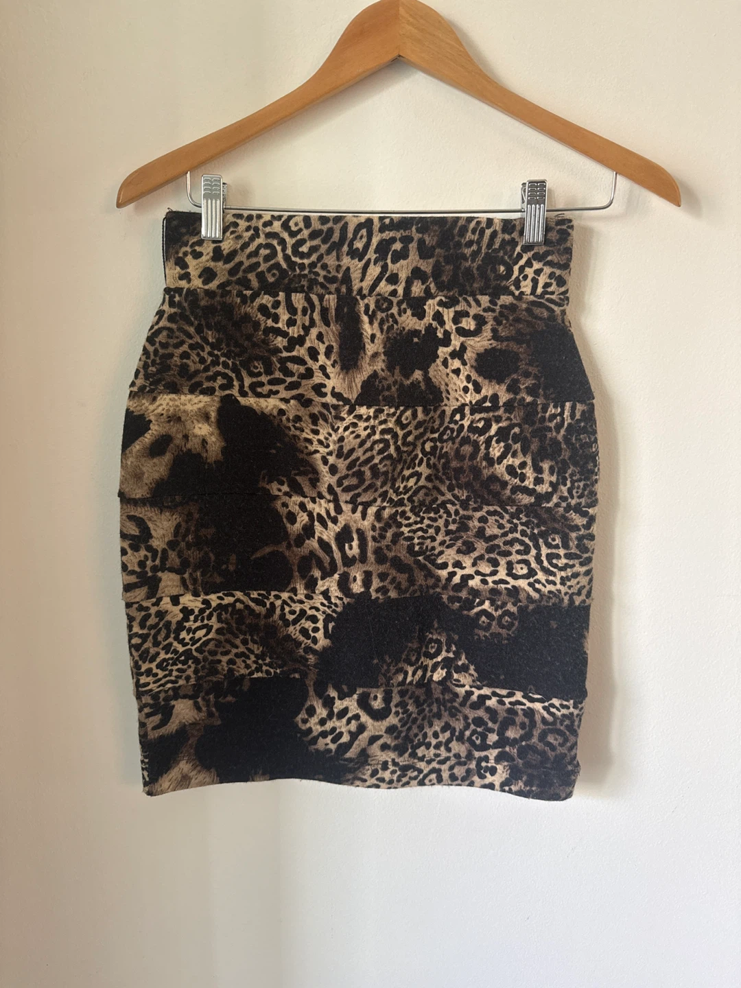 Lapis Leopard Print Mini Skirt